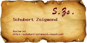 Schubert Zsigmond névjegykártya